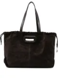 Maje suede top-handle tote bag - Brown