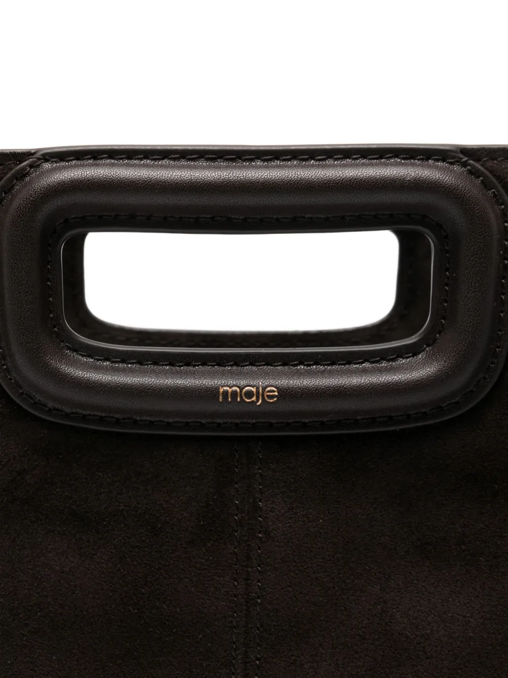 Maje Leren shopper met franje Bruin