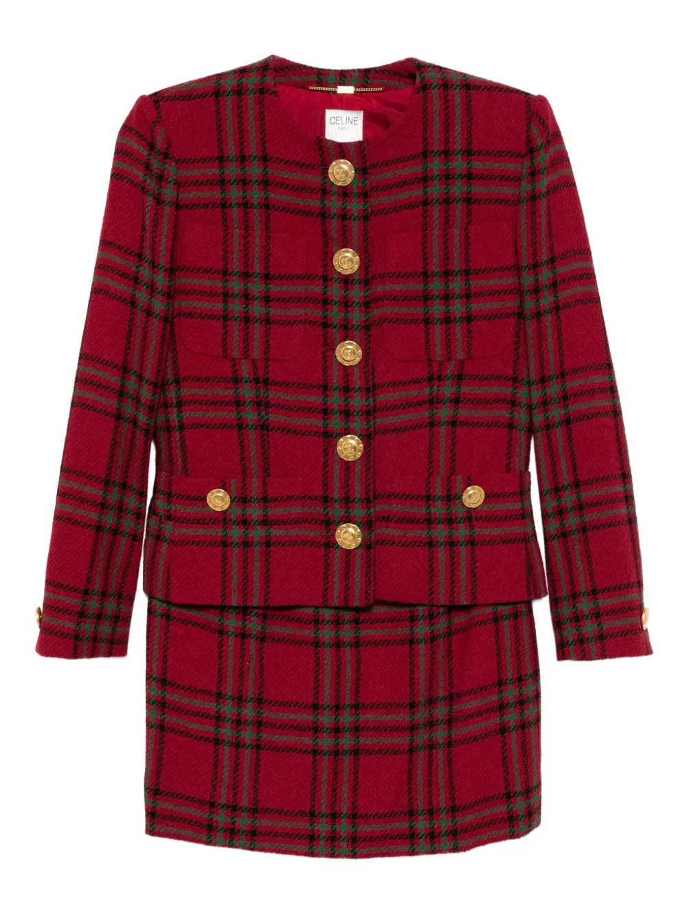 Céline Pre-Owned 1990-2000s setup suit jacket skirt | rojo | Image 1