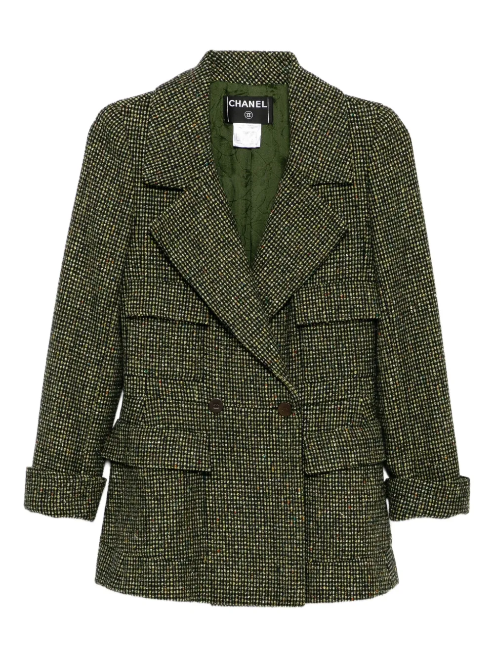 CHANEL Pre-Owned 2001 double breasted jacket | Green | Image 1