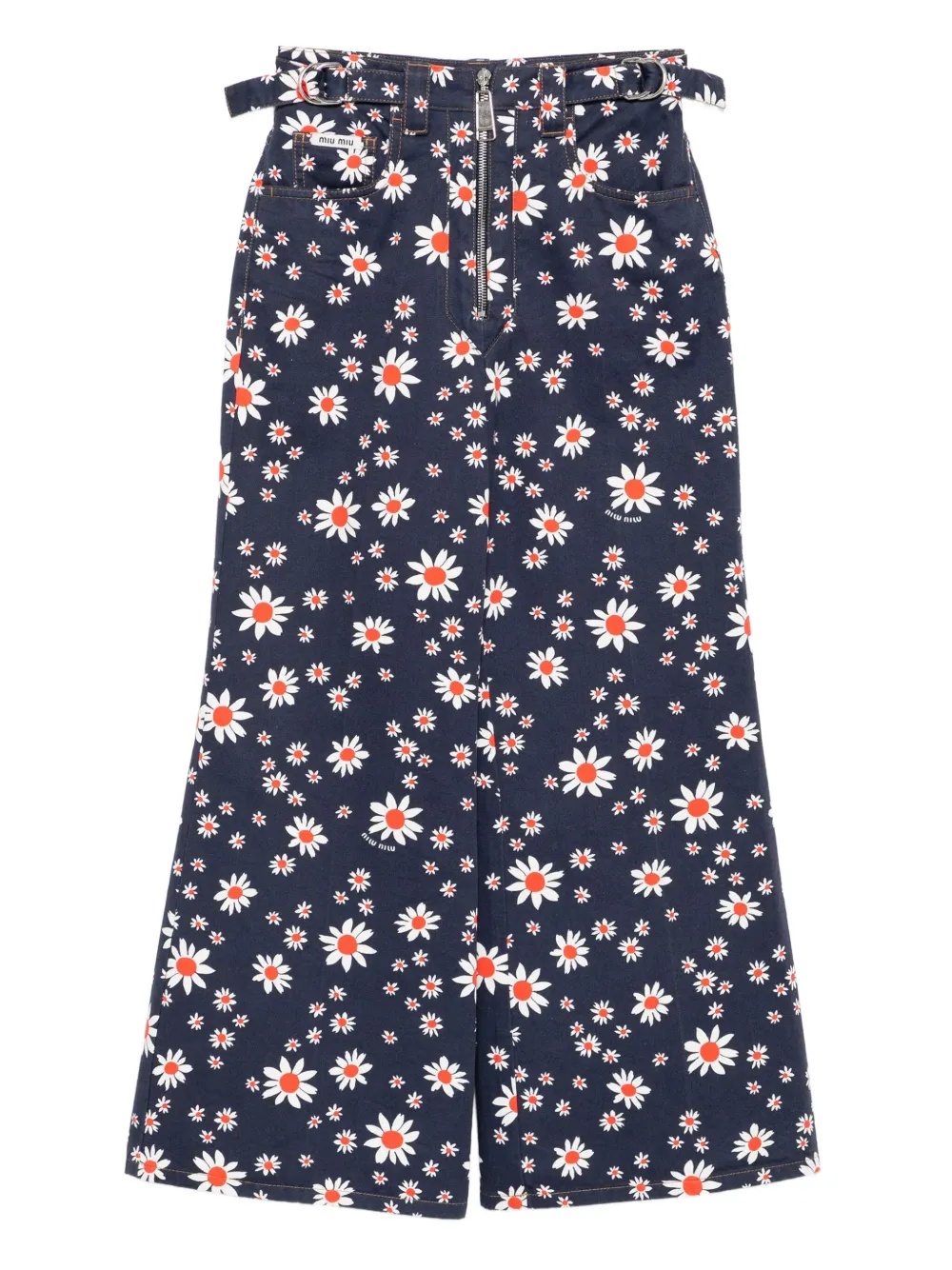 Miu Miu Pre-Owned 2019 Hose mit Blumen-Print | Blau | Image 1