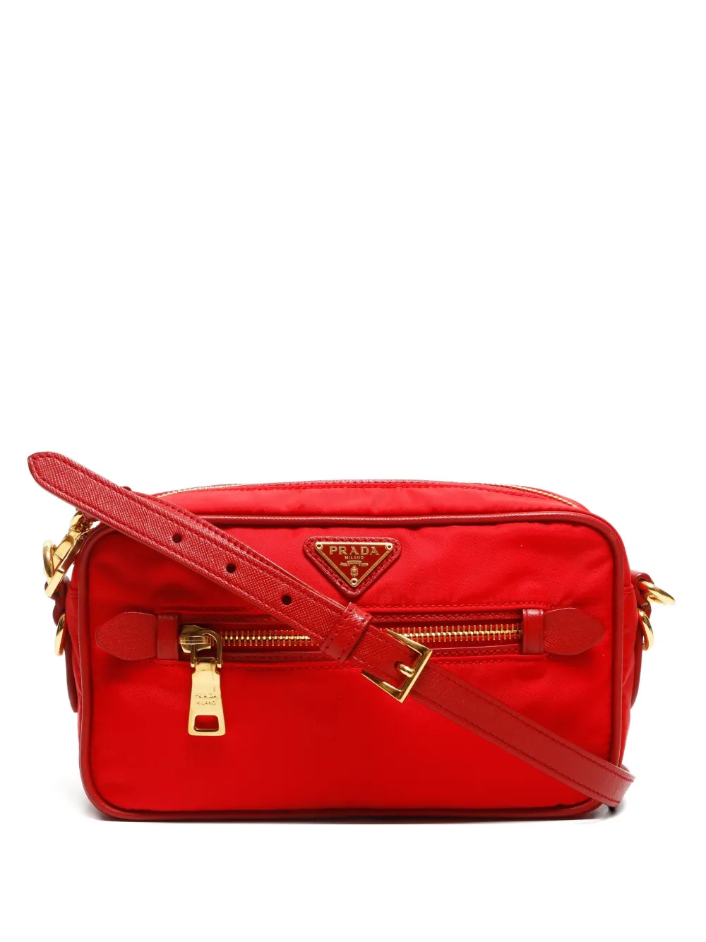 Prada Pre-Owned 2010-2020 トライアングル ショルダーバッグ - レッド Prada Pre-Owned 2010-2020 トライアングル ショルダーバッグ - レッド
