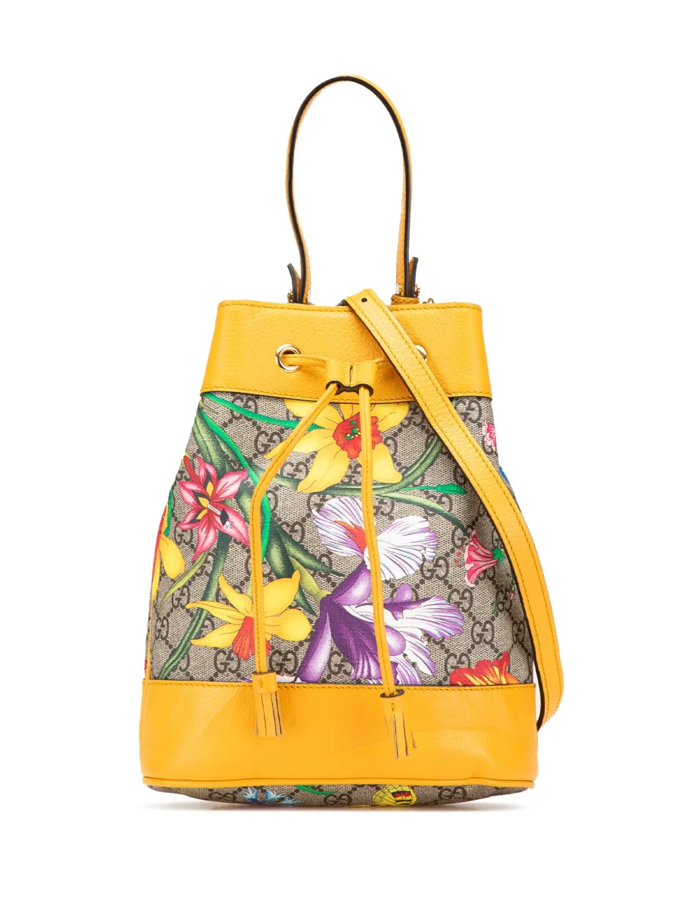 2000-2015 Small GG Supreme Flora bucket bag