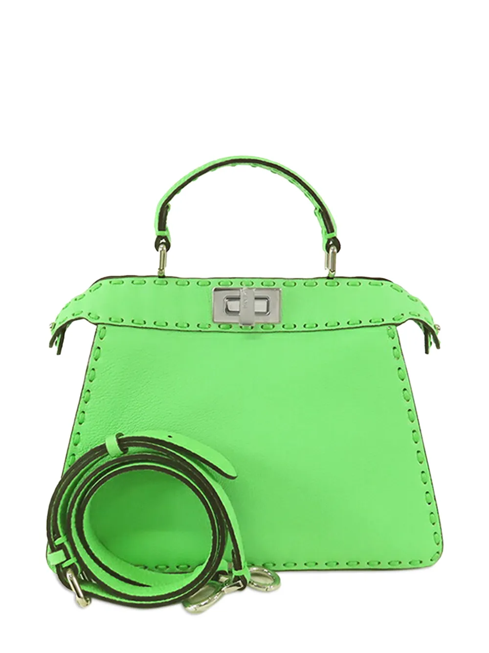 Fendi Pre-Owned 2000-2024 Small Calfskin Selleria Peekaboo ISeeU satchel | Green | Image 1