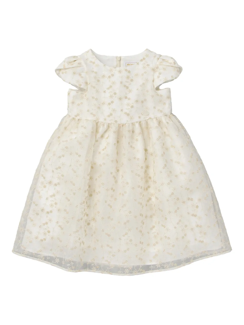 Miki House floral-print short-sleeve dress Wit