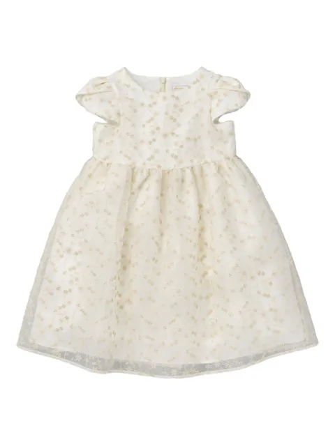 Miki House short-sleeve lace-embroidered dress