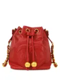 CHANEL Pre-Owned 1992 drawstring leather bucket bag - Red