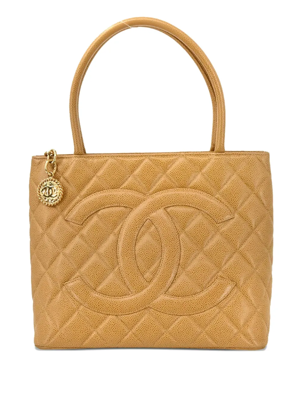 CHANEL Pre-Owned 2000s メダリオン レザーハンドバッグ - ニュートラル CHANEL Pre-Owned 2000s メダリオン レザーハンドバッグ - ニュートラル