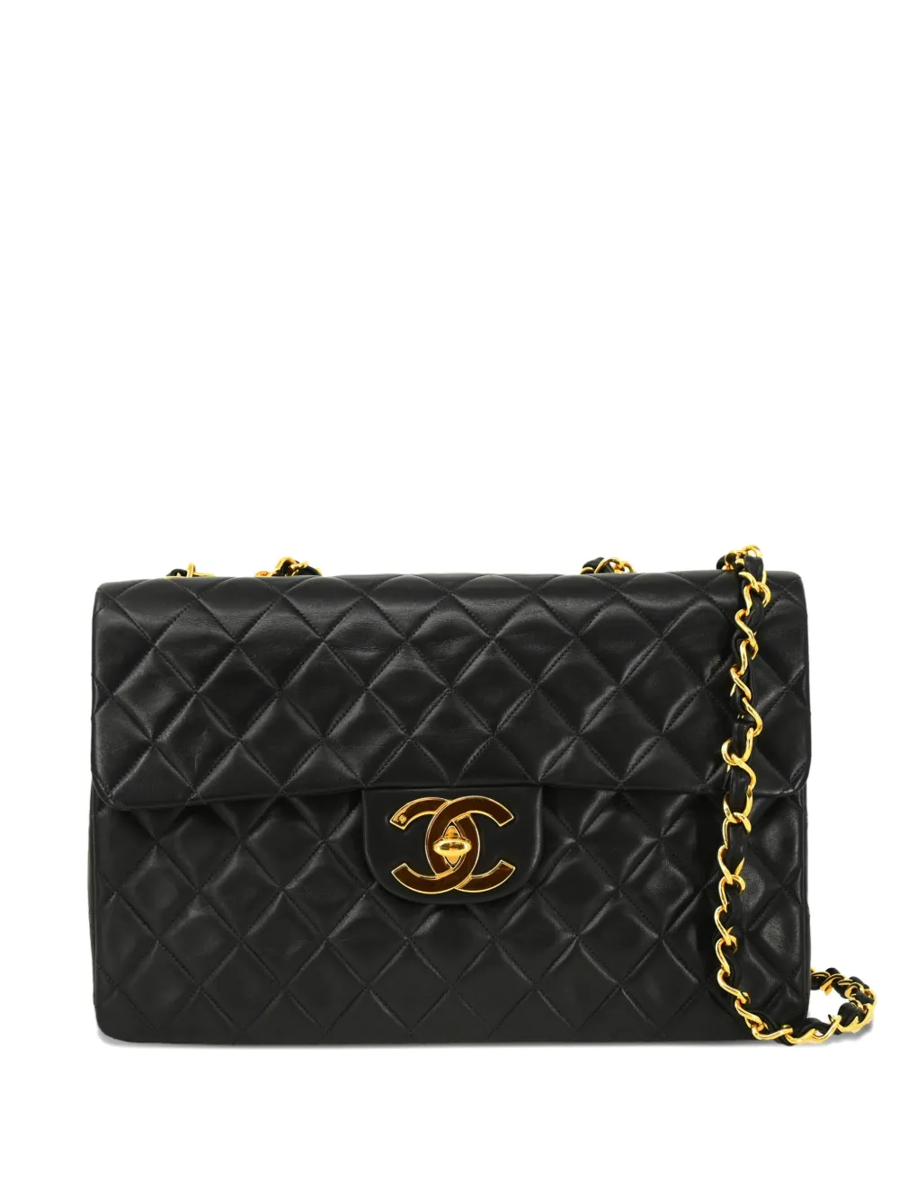 CHANEL Pre-Owned 1995 クラシック フラップ ショルダーバッグ マキシ - ブラック CHANEL Pre-Owned 1995 クラシック フラップ ショルダーバッグ マキシ - ブラック