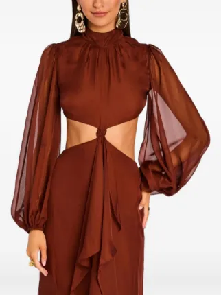 Retrofete Rosalinda cut-out Ruffled Dress | Red | FARFETCH