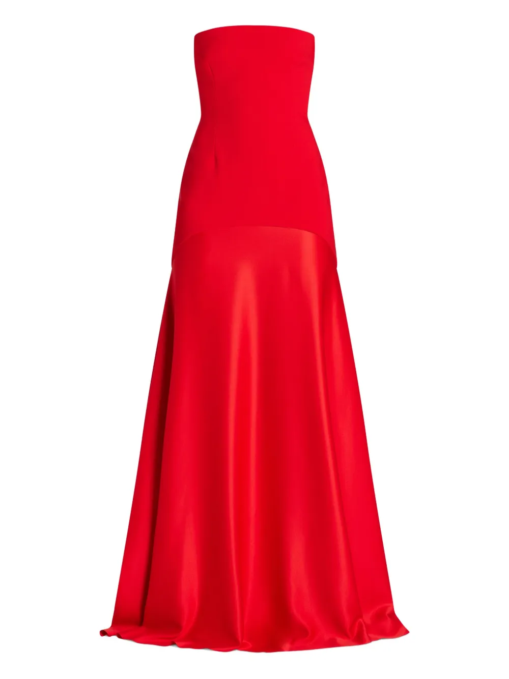 Solace London The Alessandra Strapless-flared Maxi Dress In Red