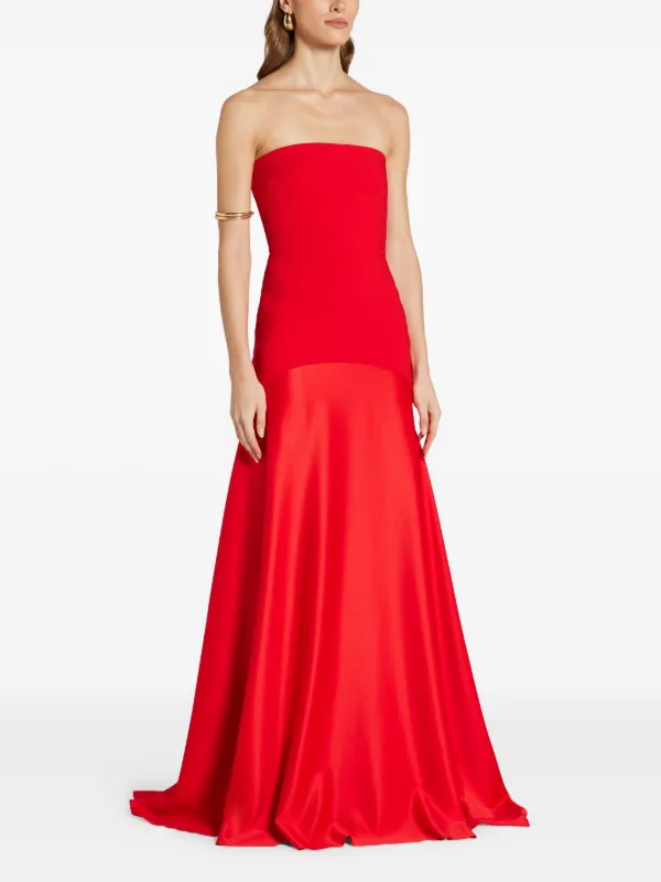 Solace London The Alessandra strapless-flared Maxi Dress | Red | FARFETCH Solace London The Alessandra strapless-flared Maxi Dress | Red | FARFETCH