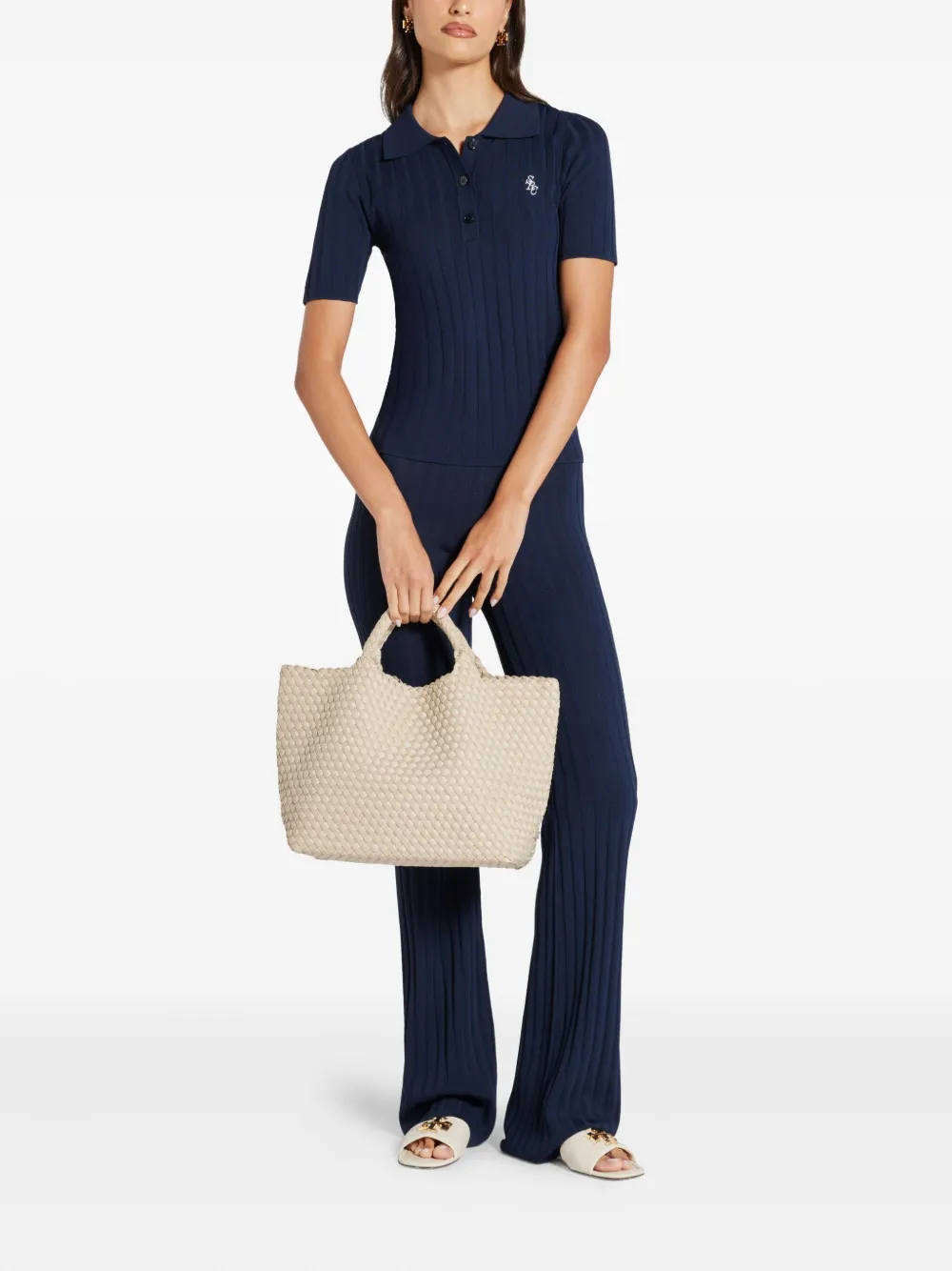 Sporty & Rich ribbed knit trousers - Blauw