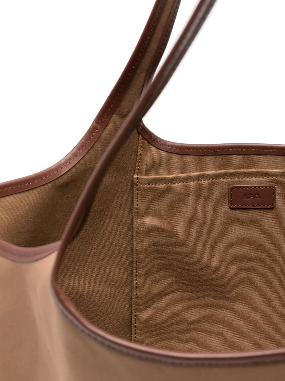 A.P.C. Leren shopper Bruin