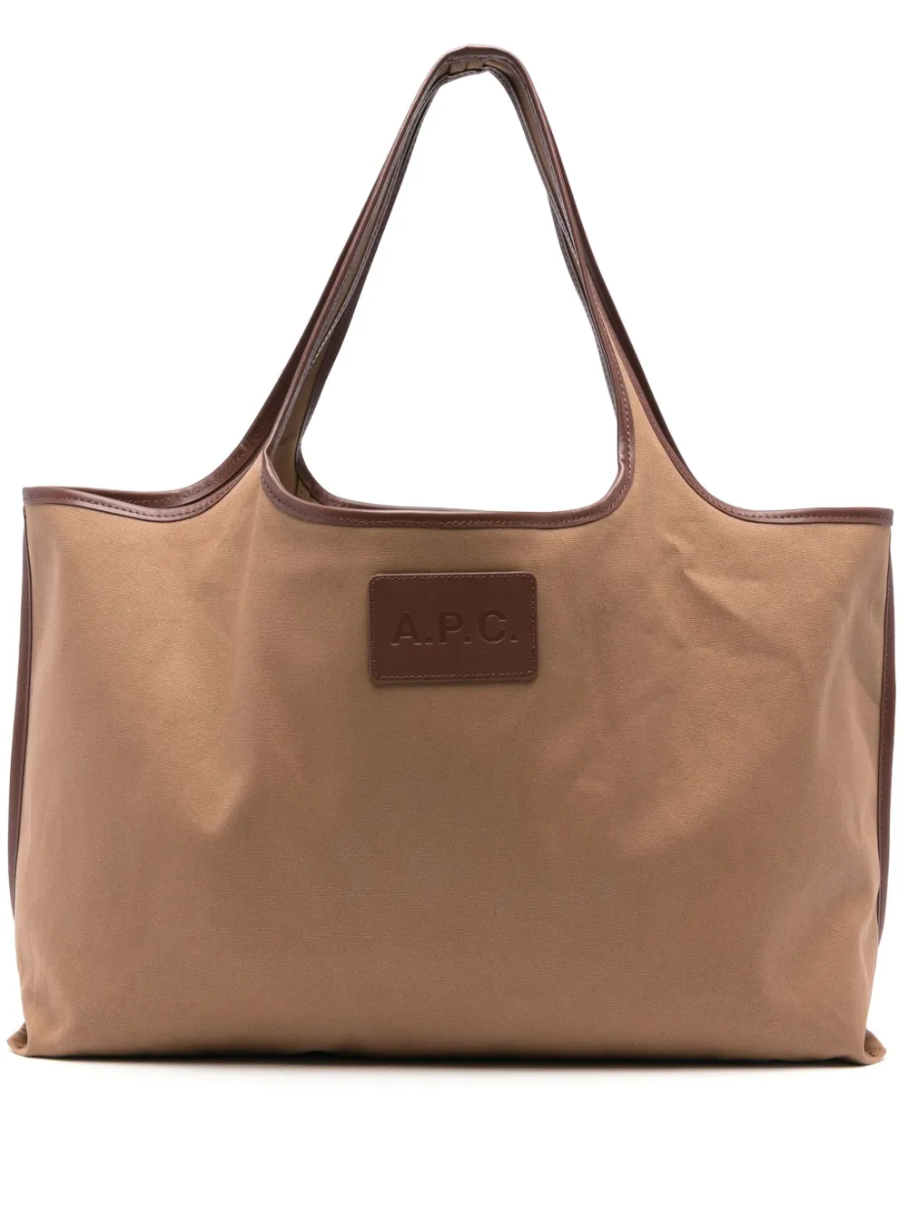 A.P.C. Leren shopper Bruin