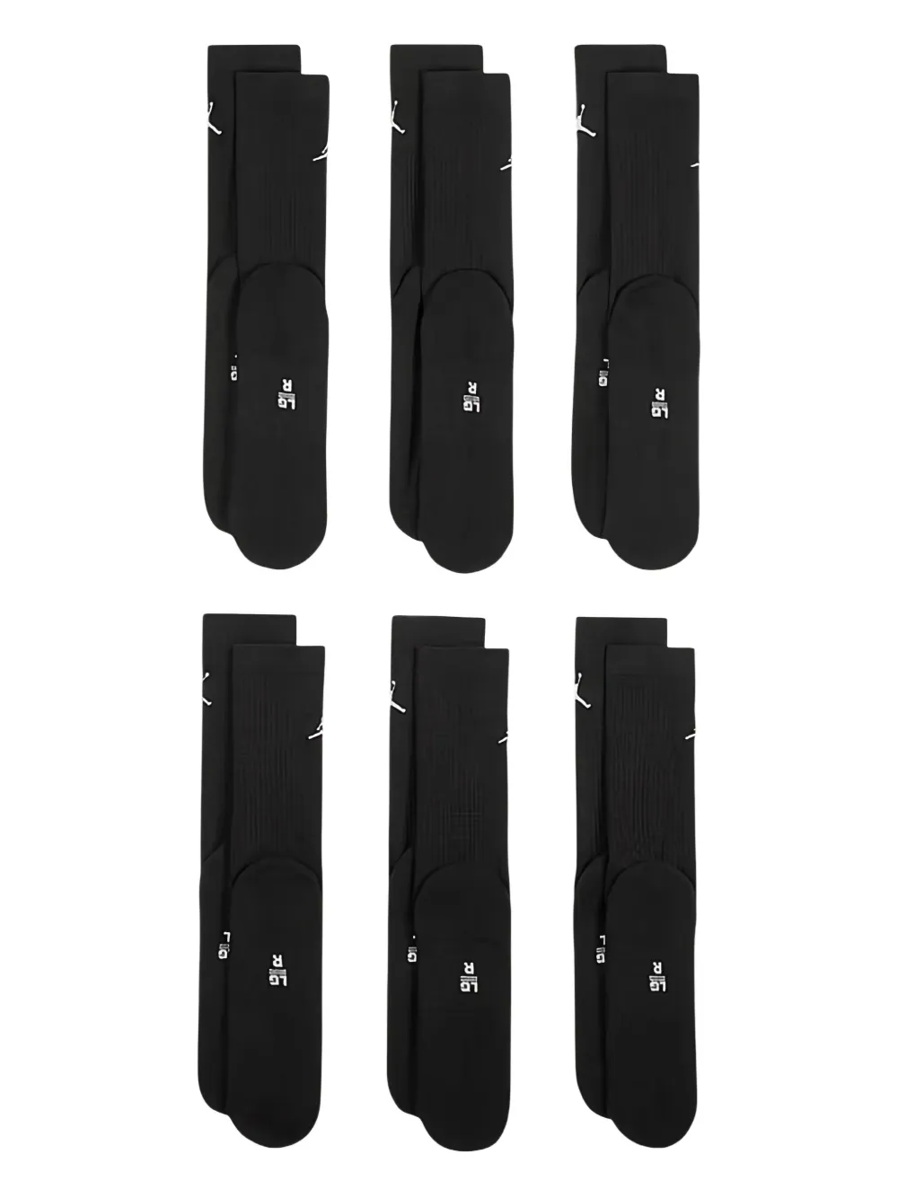 Nike X Jordan Embroidered-logo Socks (pack Of Six) In Black