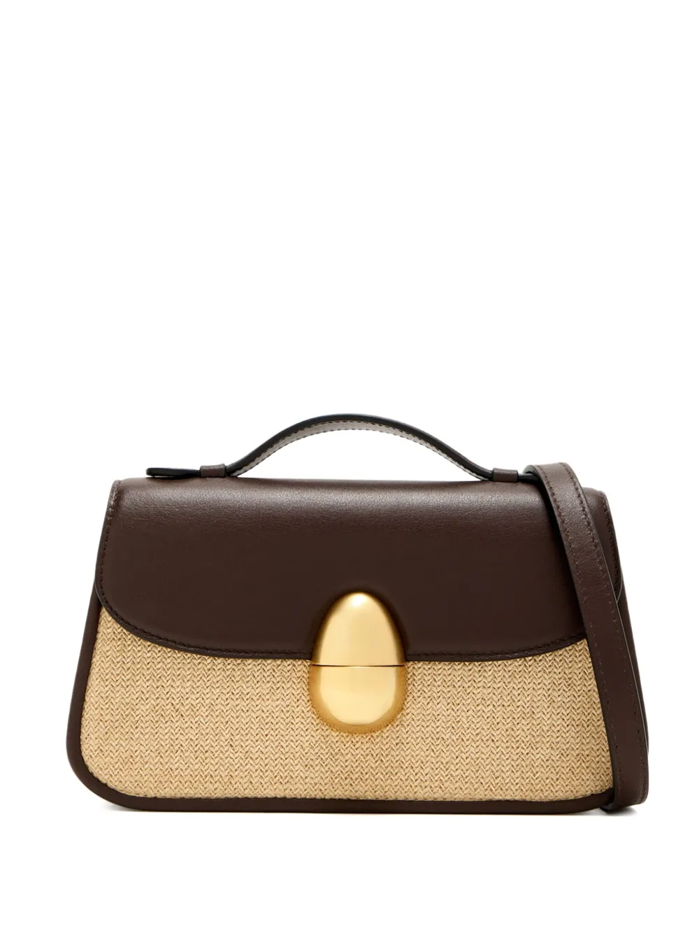Neous Leather Woven Satchel In Neutral