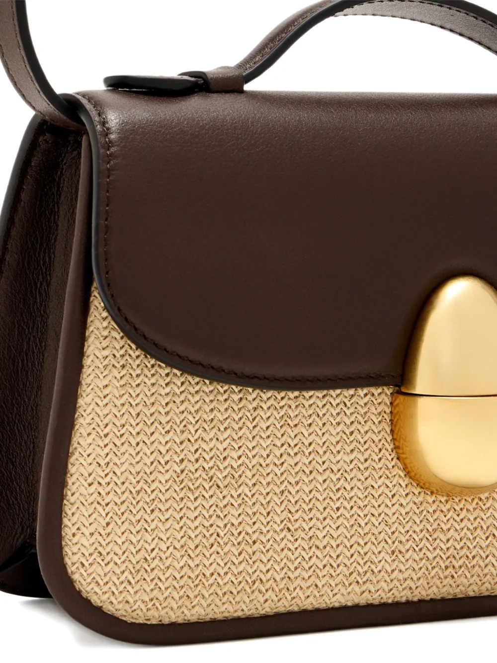 Neous Leather Woven Satchel In Neutral