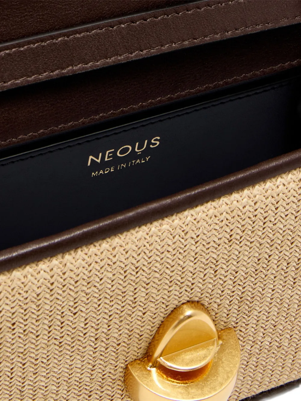 Neous Leather Woven Satchel In Neutral