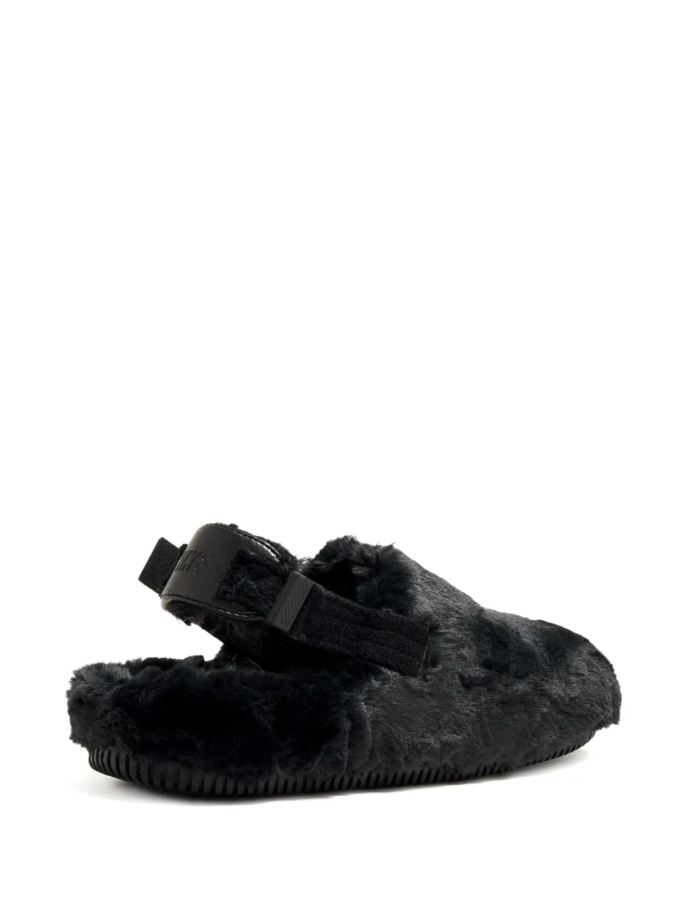 Nike Calm SE slingback faux-fur sandals Black