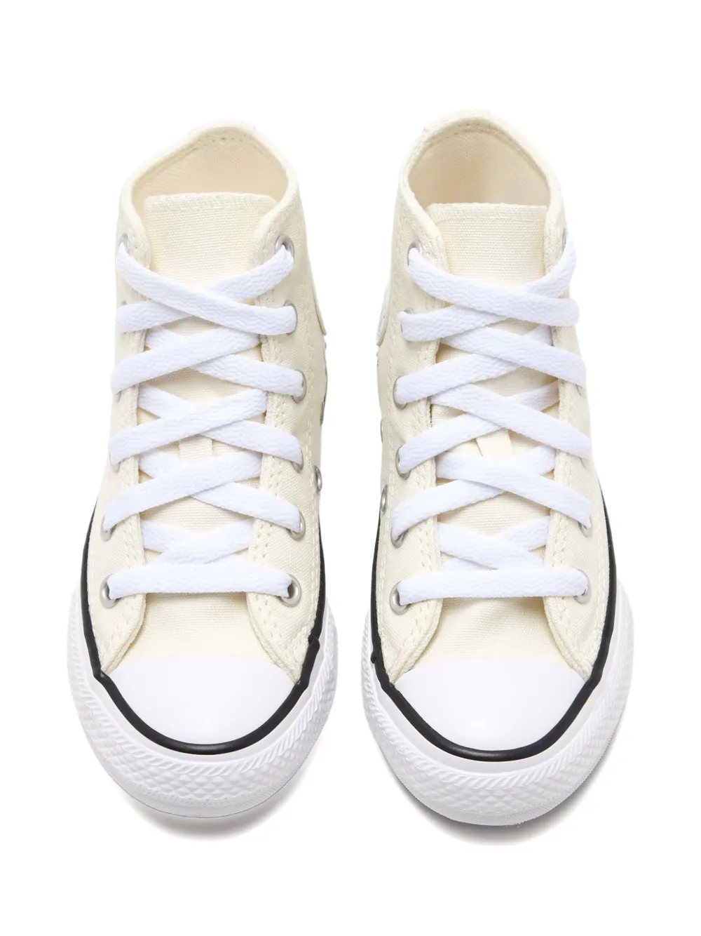 Converse Kids embroidered-floral high-top sneakers Neutrals