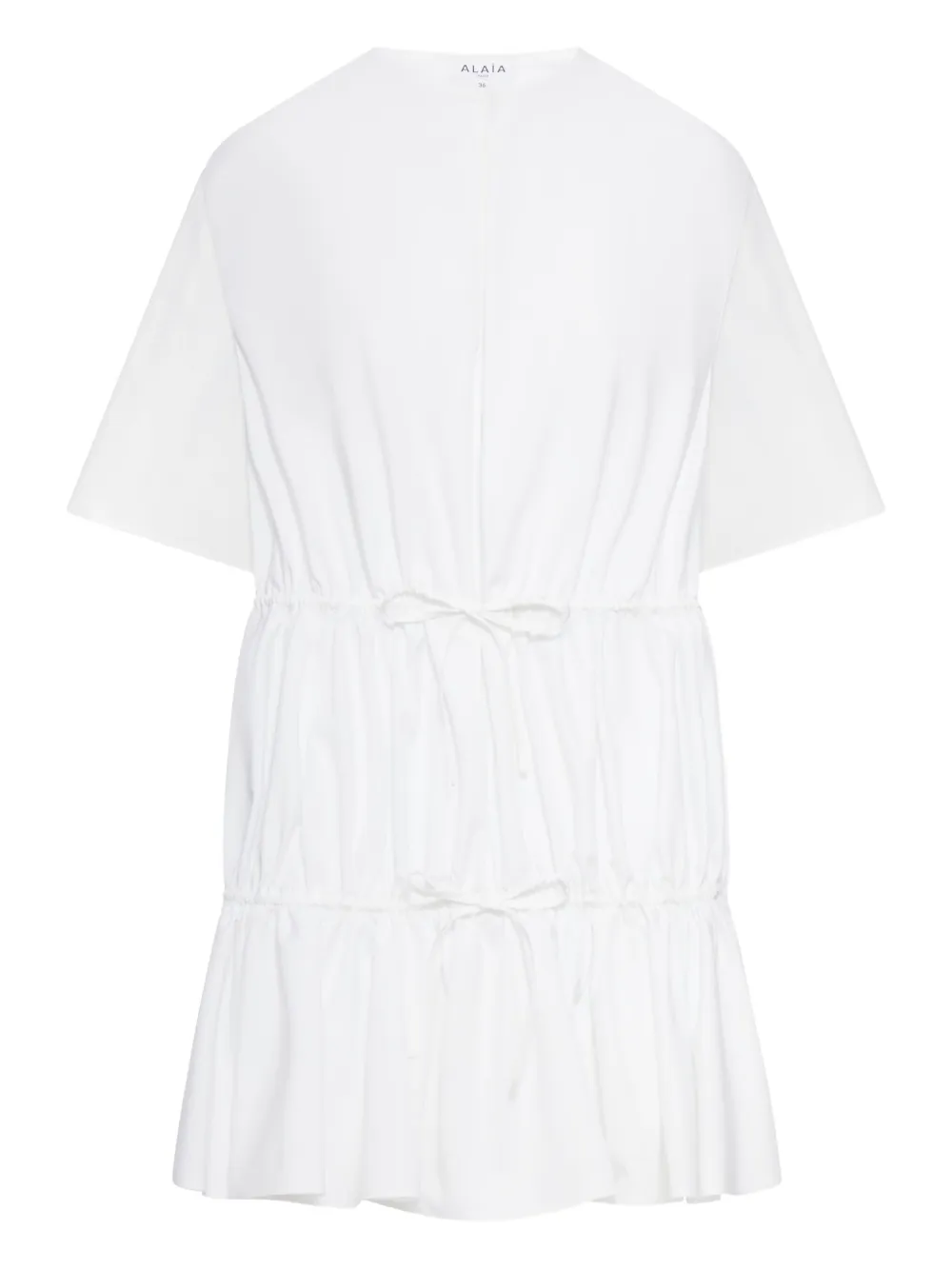 Alaïa drawstring ruffled dress | blanco | Image 1