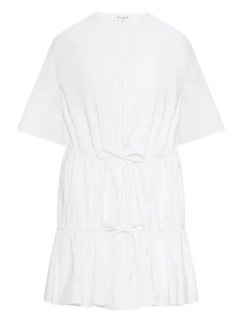 Alaïa drawstring ruffled dress