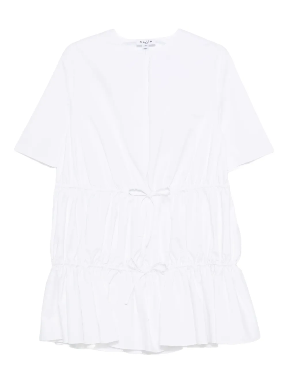 Alaïa drawstring ruffled dress | White | Image 1