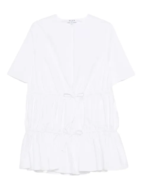 Alaïa drawstring ruffled dress