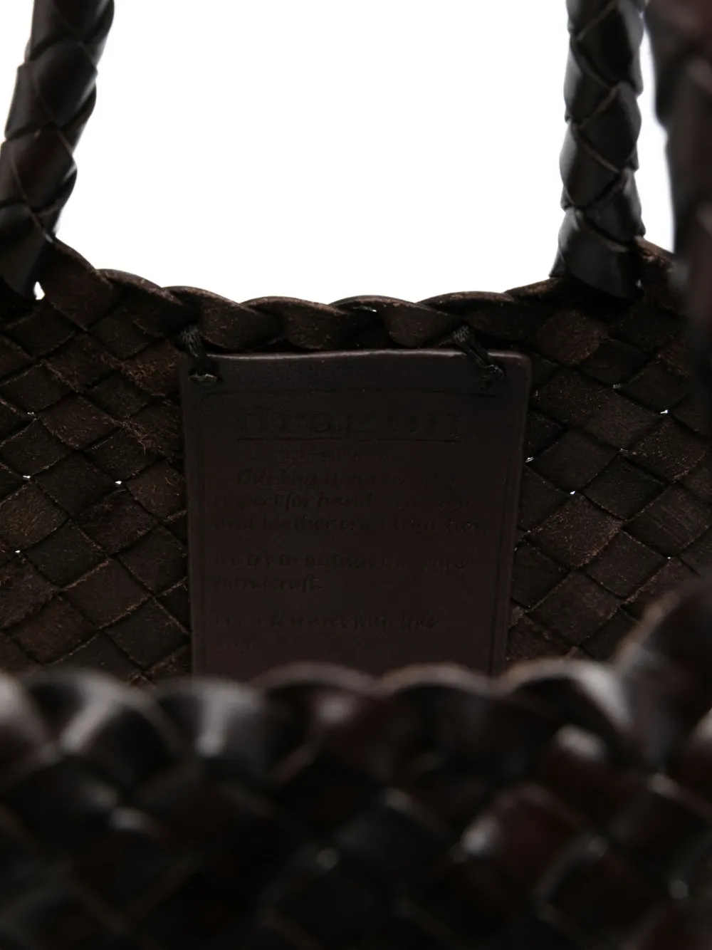 DRAGON DIFFUSION Santa Croce woven leather tote bag Bruin