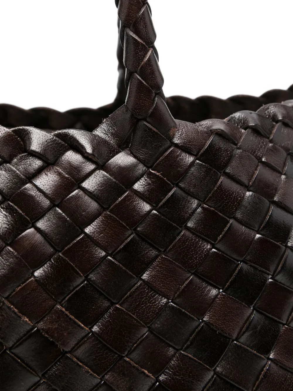 DRAGON DIFFUSION Santa Croce woven leather tote bag Bruin