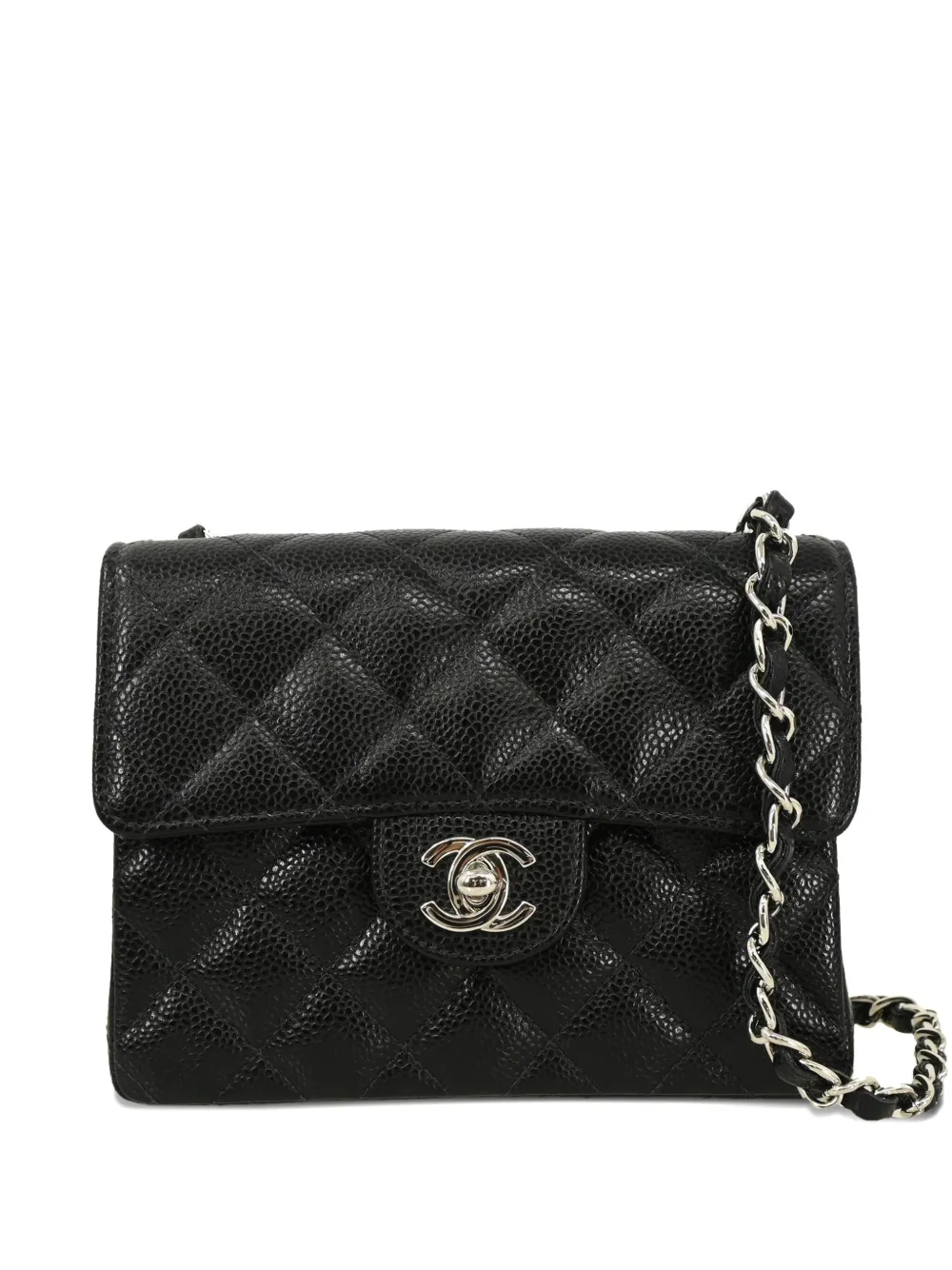 CHANEL Pre-Owned 2003 ミニ 17 クラシック スクエアフラップ ショルダーバッグ - ブラック CHANEL Pre-Owned 2003 ミニ 17 クラシック スクエアフラップ ショルダーバッグ - ブラック