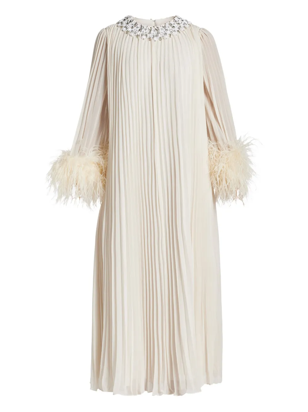 Self-Portrait embellished pleated dress | White | Image 1