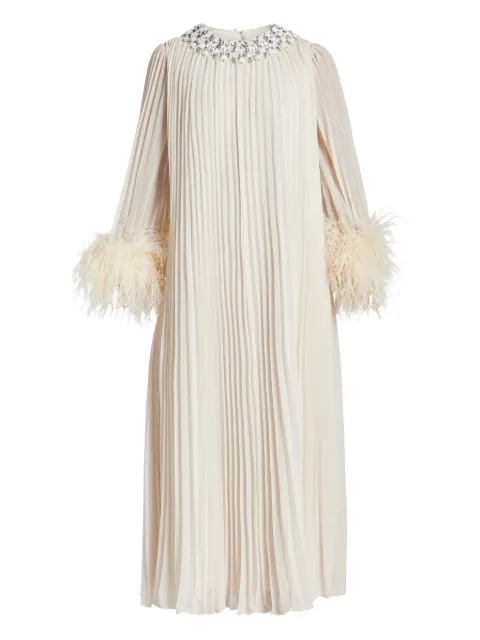 Self-Portrait embellished pleated dress
