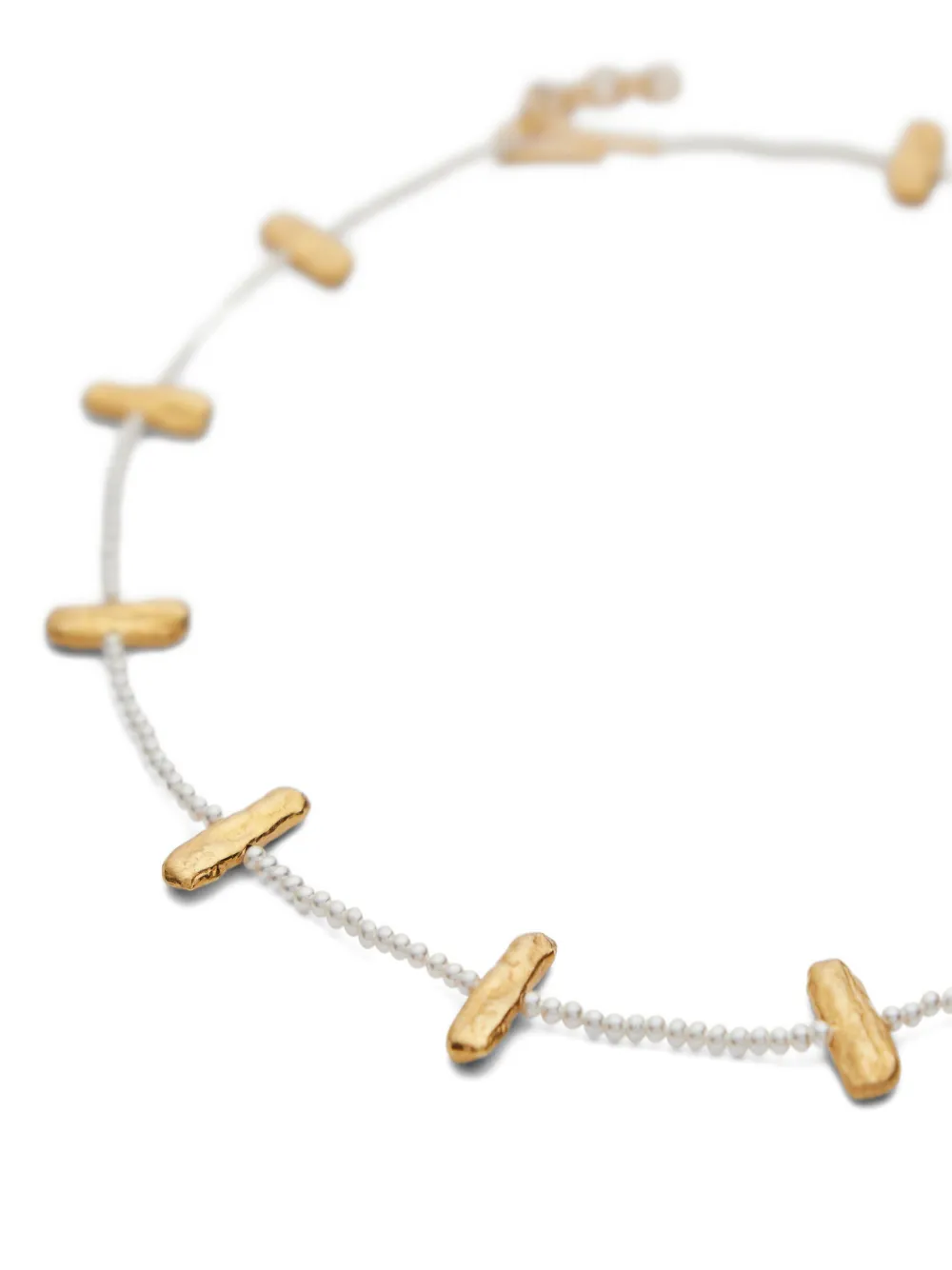 Joanna Laura Constantine Gold-bar Pearl Necklace In Gray