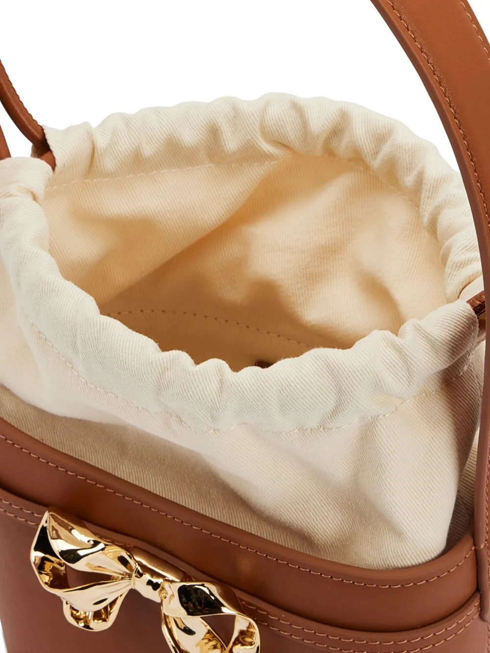 Self-portrait Bow-embellished Bucket Bag In Brown