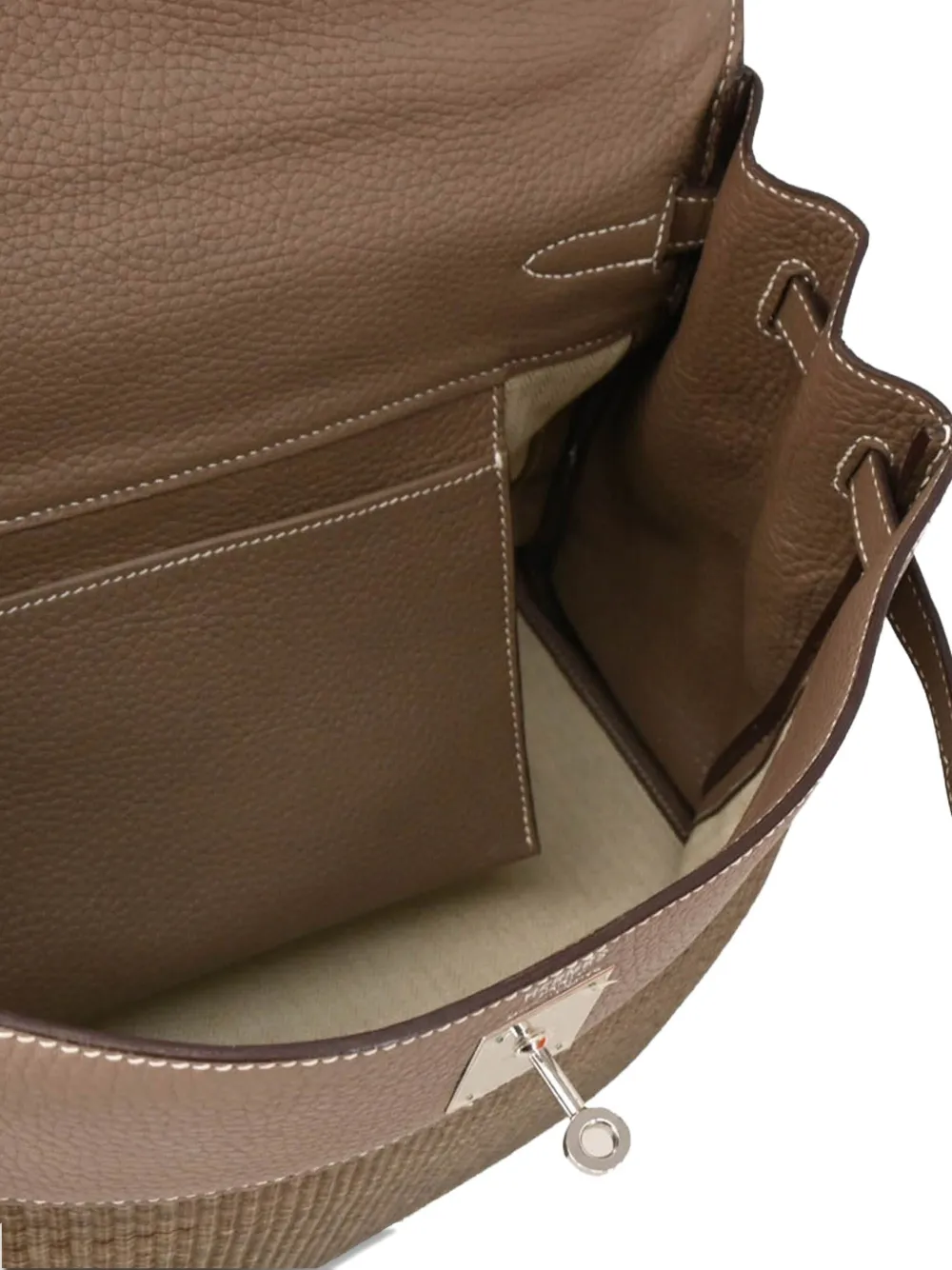 Pre-owned Hermes 2005 Kelly 35 Leather Top Handle Bag In Brown