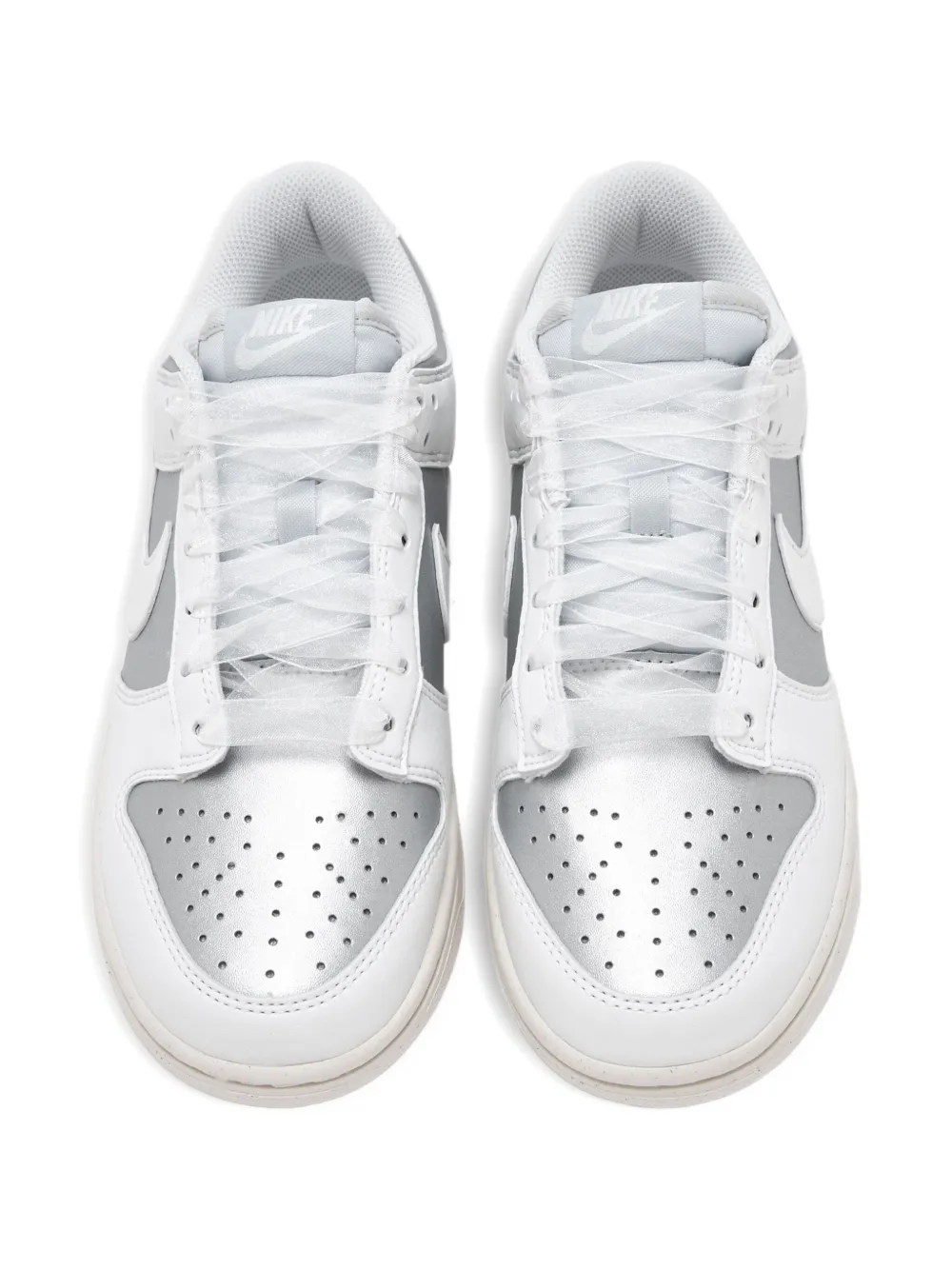 Nike Dunk Low metallic leather sneakers Silver
