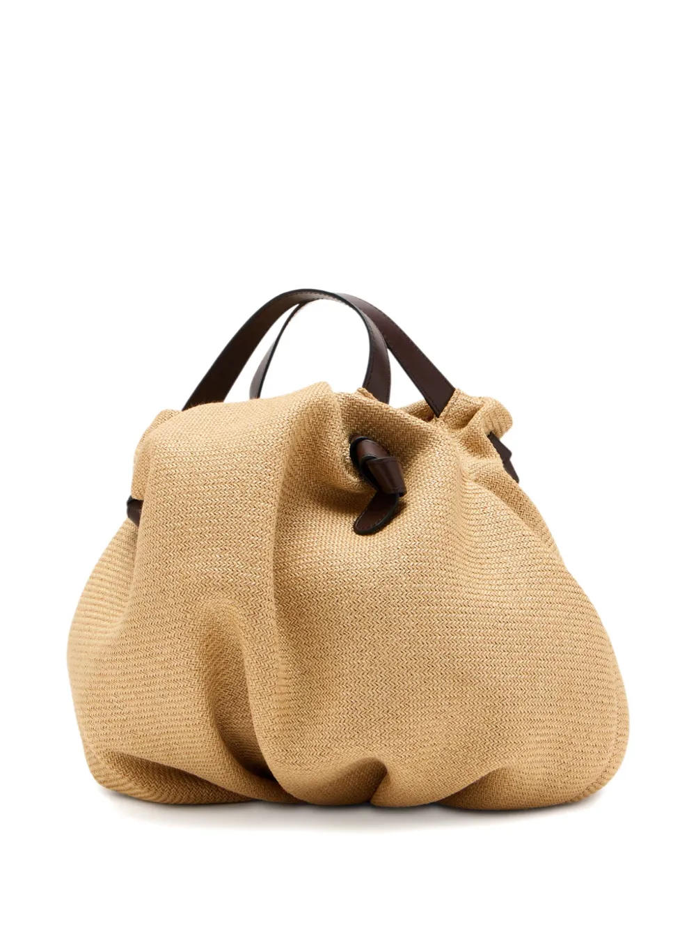 NEOUS Taurus leather-trimmed shoulder bag - Beige