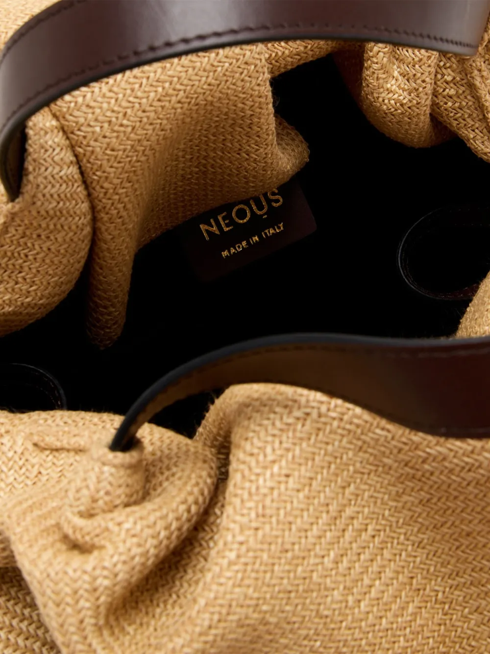 Neous Taurus Leather-trimmed Shoulder Bag In Neutral