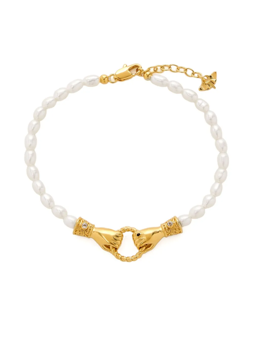 Missoma X Harris Reed In Good Hands Pearl-embellished Bracelet In White