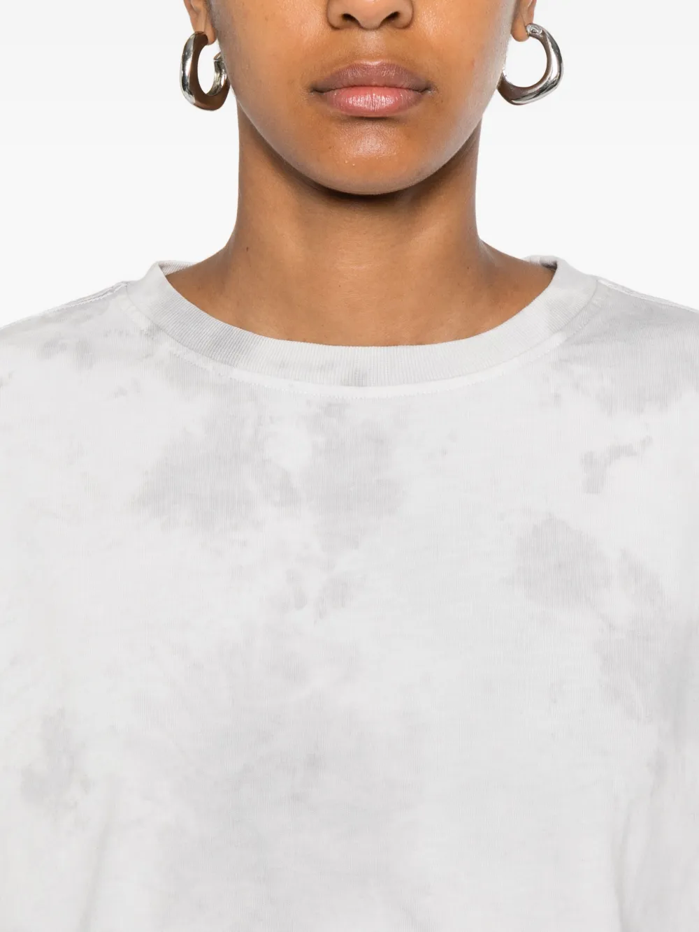 AGOLDE Cropped T-shirt met tie-dye print Grijs