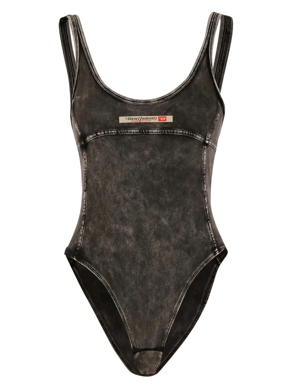 Diesel logo-appliqué bodysuit Grijs