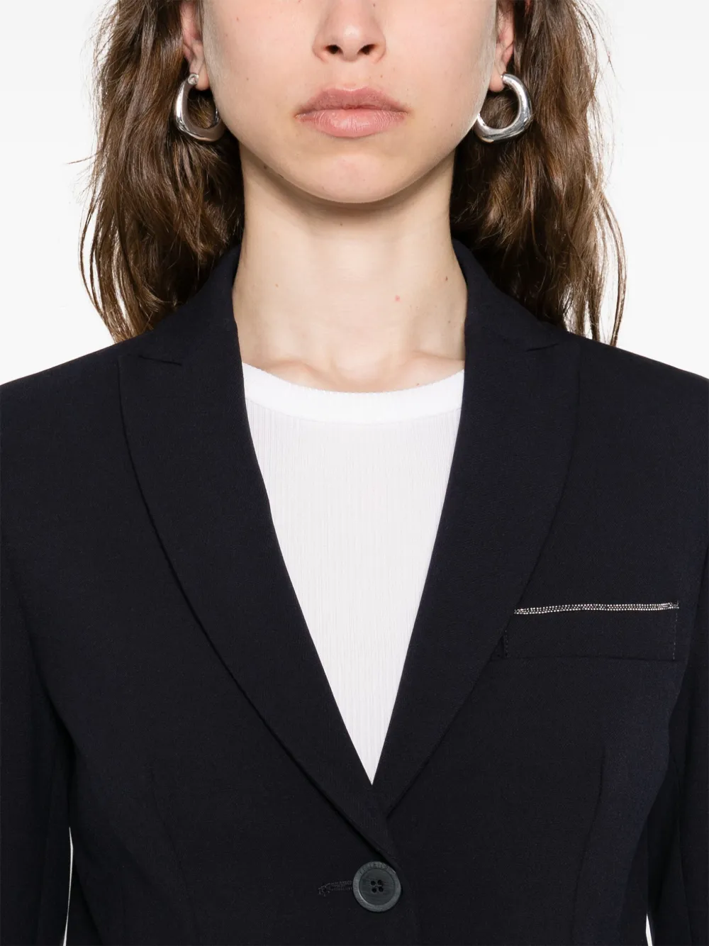 Peserico Blazer met enkele rij knopen Blauw