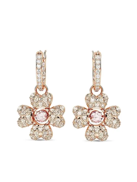 Swarovski flower hoop earrings