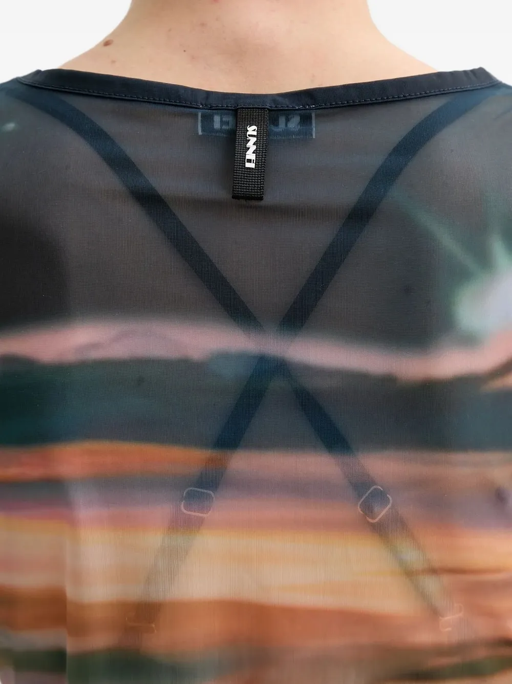 Sunnei mesh print top Zwart