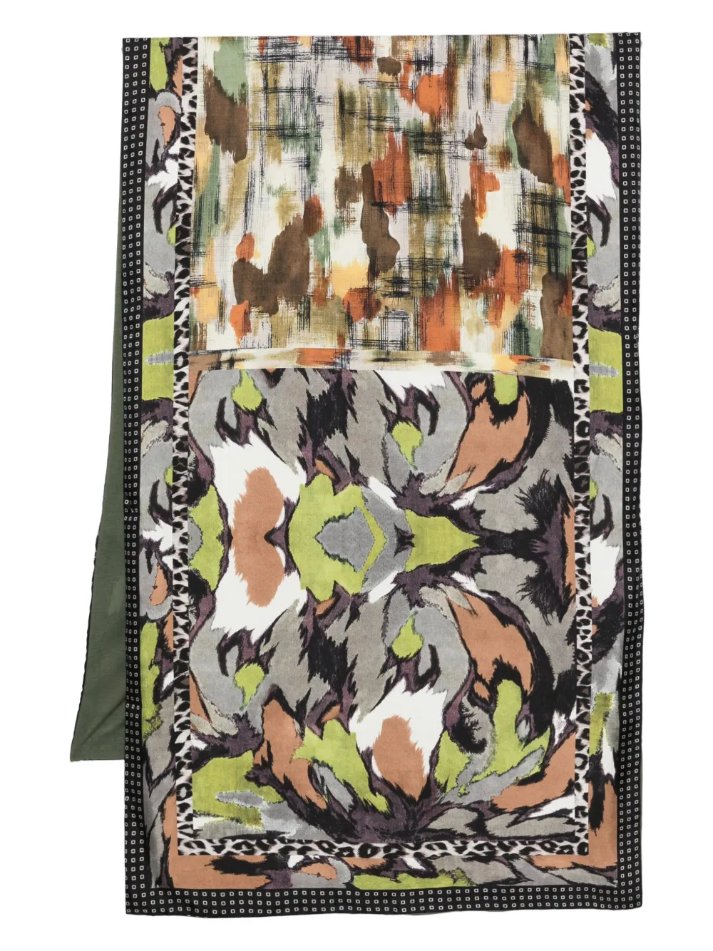 Pierre-louis Mascia Abstract-print Silk Scarf In Gray