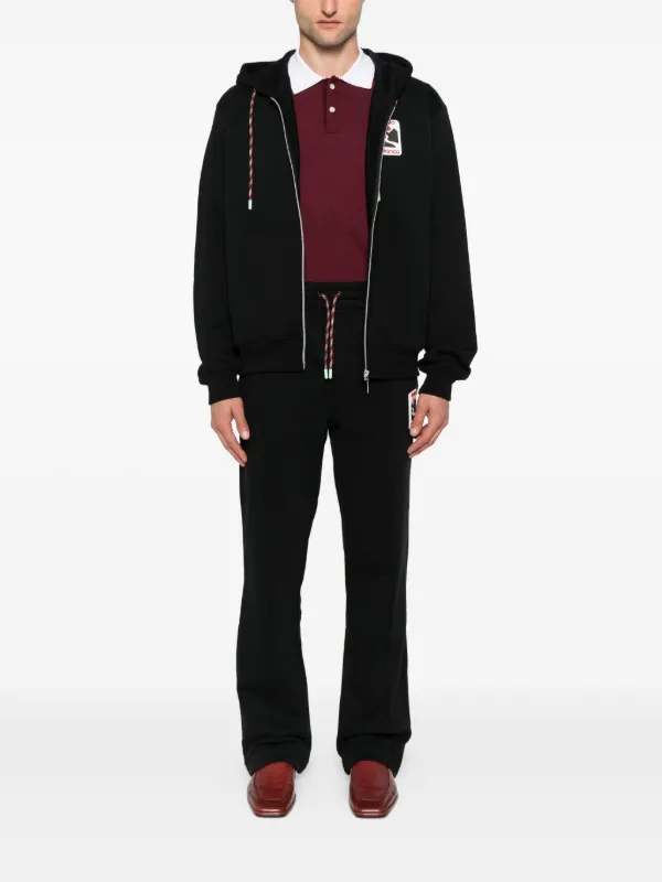 Casablanca logo-patch zip-up Hoodie | Black | FARFETCH