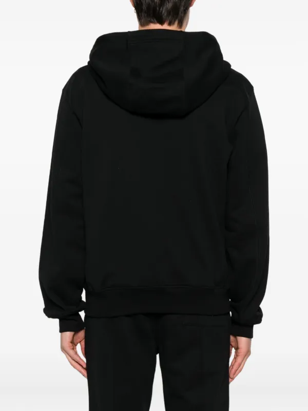 Casablanca logo-patch zip-up Hoodie | Black | FARFETCH JO