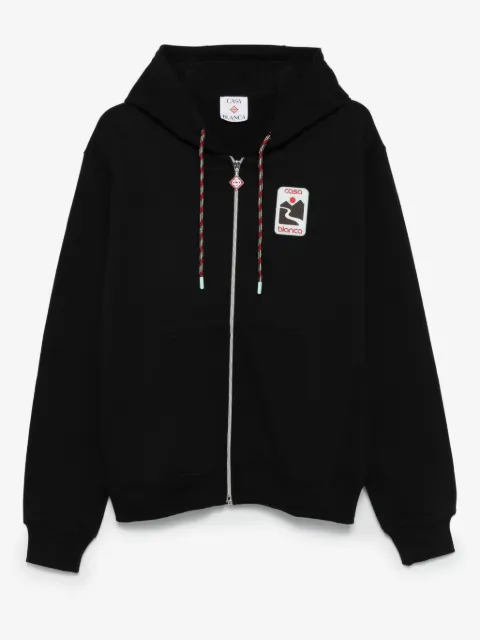 Casablanca logo-patch zip-up hoodie